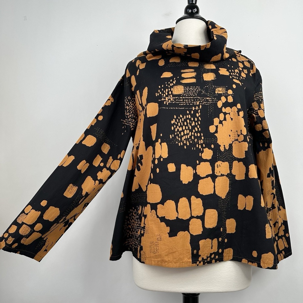 Bryn Walker NWT Long‎ Sleeve Etta Shirt Nutmeg Black Oversized XS Organic Cotton
